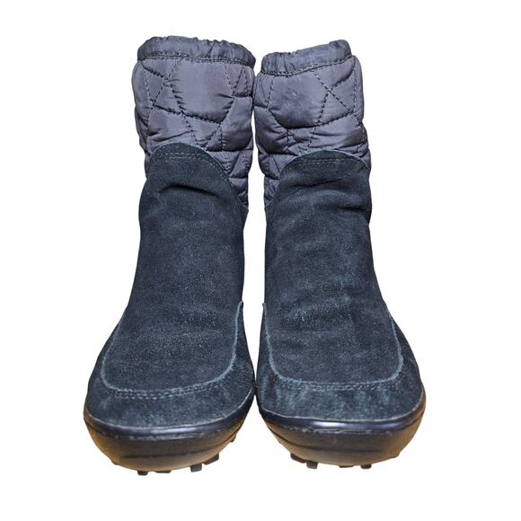 Columbia Suede Moccasin Boots Thermal Reflective Omni Heat Black Waterproof Sz 8 - Picture 4 of 9